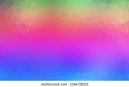 Light Multicolor, Rainbow vector abstract mosaic backdrop. An elegant bright illustration with gradient. The polygonal design can be used for your web site.