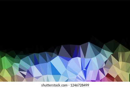 Light Multicolor, Rainbow vector abstract polygonal texture. Geometric illustration in Origami style with gradient.  The textured pattern can be used for background.