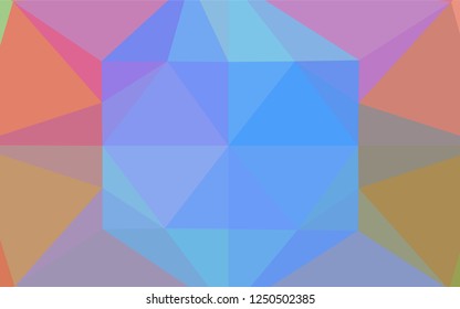 Light Multicolor, Rainbow vector abstract polygonal layout. Triangular geometric sample with gradient.  The elegant pattern can be used as part of a brand book.