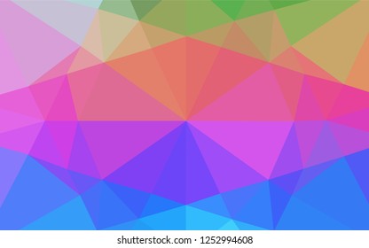 Light Multicolor, Rainbow vector abstract polygonal cover. Shining illustration, which consist of triangles. Brand new style for your business design.