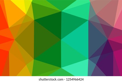 Light Multicolor, Rainbow vector abstract polygonal cover. Modern geometrical abstract illustration with gradient. A completely new template for your business design.