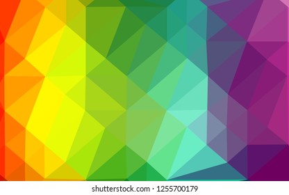Light Multicolor, Rainbow vector abstract mosaic background. Geometric illustration in Origami style with gradient. Polygonal design for your web site.