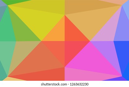 Light Multicolor, Rainbow vector abstract mosaic background. Triangular geometric sample with gradient.  A completely new template for your business design.