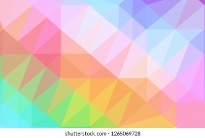 Light Multicolor, Rainbow vector abstract polygonal layout. Glitter abstract illustration with an elegant design. Completely new template for your business design.