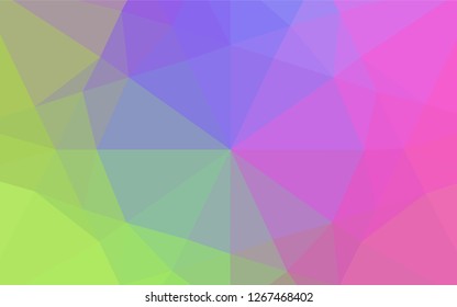 Light Multicolor, Rainbow vector abstract polygonal layout. Shining illustration, which consist of triangles. The polygonal design can be used for your web site.