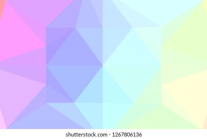 Light Multicolor, Rainbow vector abstract polygonal cover. A vague abstract illustration with gradient. The best triangular design for your business.