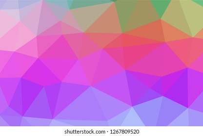 Light Multicolor, Rainbow vector abstract mosaic background. A sample with polygonal shapes. A completely new design for your business.
