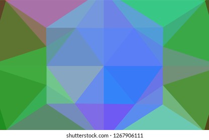 Light Multicolor, Rainbow vector abstract mosaic backdrop. Geometric illustration in Origami style with gradient.  The template can be used as a background for cell phones.