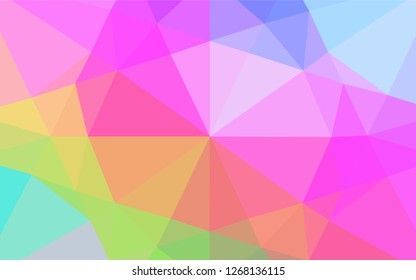 Light Multicolor, Rainbow vector abstract polygonal layout. A sample with polygonal shapes. The completely new template can be used for your brand book.