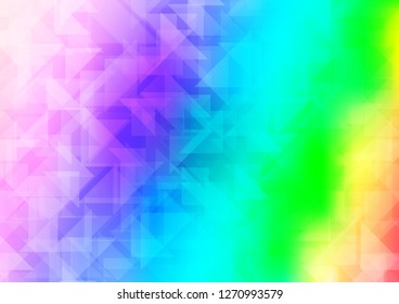 Light Multicolor, Rainbow vector abstract polygonal cover. Colorful illustration in abstract style with gradient. The best triangular design for your business.