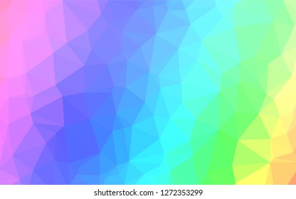 Light Multicolor, Rainbow vector abstract polygonal texture. Creative illustration in halftone style with gradient. A new texture for your design.