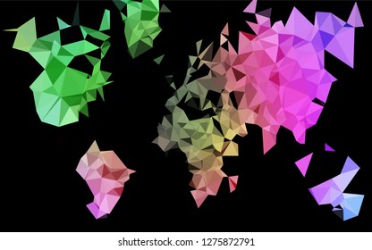 Light Multicolor, Rainbow vector abstract polygonal cover. An elegant bright illustration with gradient. Triangular pattern for your business design.