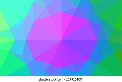 Light Multicolor, Rainbow vector abstract mosaic backdrop. Geometric illustration in Origami style with gradient.  The completely new template can be used for your brand book.