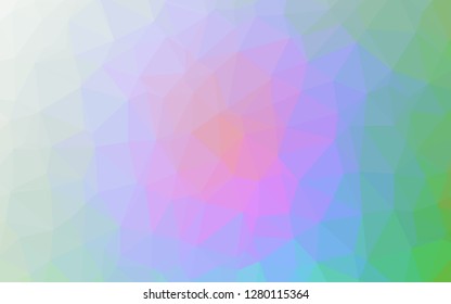 Light Multicolor, Rainbow vector abstract mosaic background. A sample with polygonal shapes. Template for your brand book.