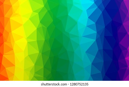 Light Multicolor, Rainbow vector abstract polygonal cover. A sample with polygonal shapes. Triangular pattern for your business design.