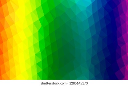 Light Multicolor, Rainbow vector abstract mosaic background. Geometric illustration in Origami style with gradient. Completely new template for your business design.