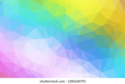 Light Multicolor, Rainbow vector abstract polygonal cover. Glitter abstract illustration with an elegant design. Polygonal design for your web site.