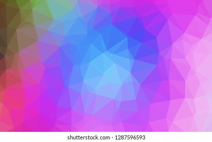 Light Multicolor, Rainbow vector abstract mosaic background. Colorful illustration in Origami style with gradient.  Brand new design for your business.