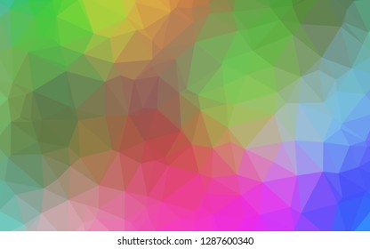 Light Multicolor, Rainbow vector abstract polygonal layout. A vague abstract illustration with gradient. Brand new design for your business.