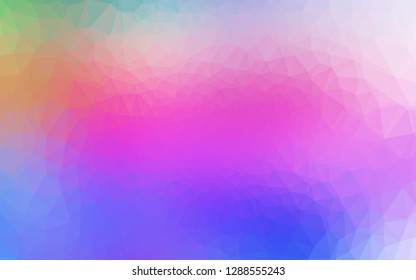 Light Multicolor, Rainbow vector abstract polygonal texture. Glitter abstract illustration with an elegant design. Elegant pattern for a brand book.