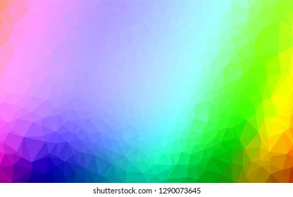 Light Multicolor, Rainbow vector abstract mosaic pattern. Creative illustration in halftone style with gradient. Brand new style for your business design.