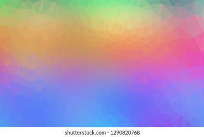 Light Multicolor, Rainbow vector abstract polygonal cover. Creative geometric illustration in Origami style with gradient. Triangular pattern for your business design.