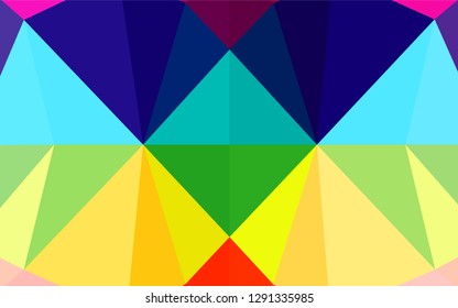Light Multicolor, Rainbow vector abstract mosaic background. Shining illustration, which consist of triangles. Brand new style for your business design.
