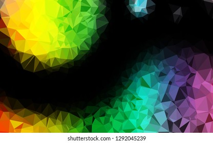 Light Multicolor, Rainbow vector abstract mosaic pattern. An elegant bright illustration with gradient. The best triangular design for your business.