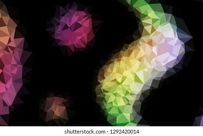 Light Multicolor, Rainbow vector abstract mosaic pattern. A sample with polygonal shapes. Template for your brand book.