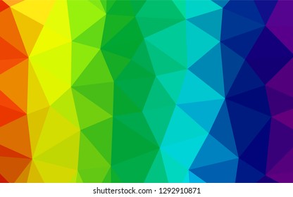 Light Multicolor, Rainbow vector abstract polygonal cover. Modern geometrical abstract illustration with gradient. A completely new design for your business.