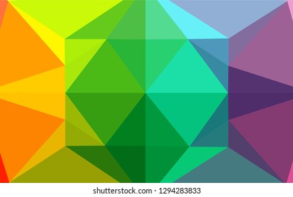 Light Multicolor, Rainbow vector abstract polygonal texture. A sample with polygonal shapes. The completely new template can be used for your brand book.