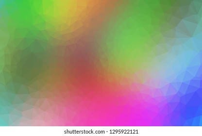 Light Multicolor, Rainbow vector abstract mosaic backdrop. Geometric illustration in Origami style with gradient. Elegant pattern for a brand book.