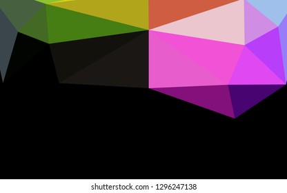 Light Multicolor, Rainbow vector abstract polygonal texture. A sample with polygonal shapes. Triangular pattern for your business design.