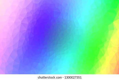 Light Multicolor, Rainbow vector abstract polygonal layout. Glitter abstract illustration with an elegant design. Template for a cell phone background.