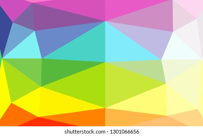 Light Multicolor, Rainbow vector abstract polygonal layout. Colorful abstract illustration with gradient. Brand new style for your business design.