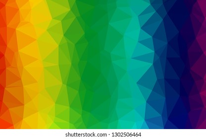 Light Multicolor, Rainbow vector abstract mosaic backdrop. Colorful abstract illustration with gradient. Polygonal design for your web site.