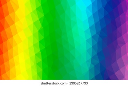 Light Multicolor, Rainbow vector abstract mosaic background. Shining illustration, which consist of triangles. Textured pattern for background.