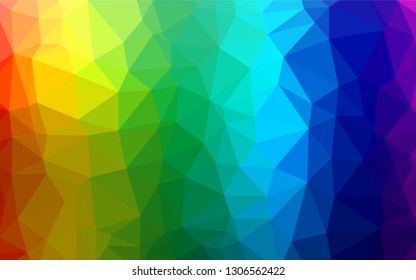 Light Multicolor, Rainbow vector abstract polygonal cover. Creative illustration in halftone style with gradient. Brand new style for your business design.
