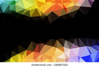 Light Multicolor, Rainbow vector abstract mosaic backdrop. An elegant bright illustration with gradient. Triangular pattern for your business design.
