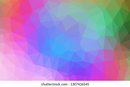 Light Multicolor, Rainbow vector abstract polygonal cover. A completely new color illustration in a vague style. The best triangular design for your business.