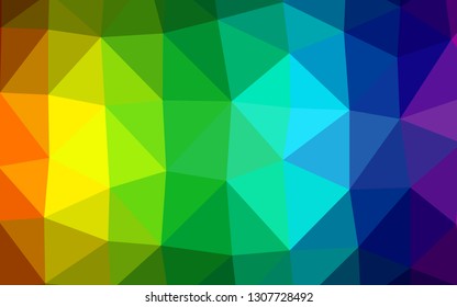Light Multicolor, Rainbow vector abstract polygonal cover. Triangular geometric sample with gradient.  Textured pattern for background.