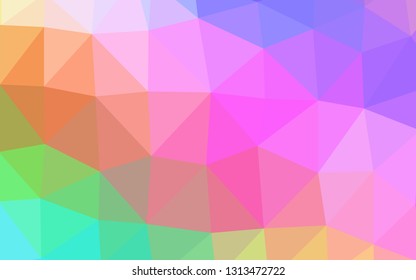 Light Multicolor, Rainbow vector abstract mosaic pattern. Modern geometrical abstract illustration with gradient. Polygonal design for your web site.