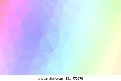Light Multicolor, Rainbow vector abstract polygonal layout. A completely new color illustration in a vague style. Brand new design for your business.