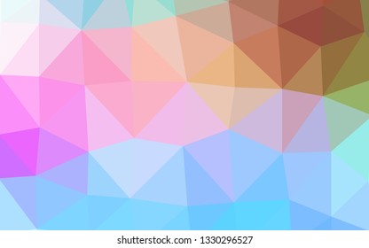 Light Multicolor, Rainbow vector abstract polygonal cover. Triangular geometric sample with gradient.  Textured pattern for background.