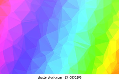Light Multicolor, Rainbow vector abstract polygonal cover. Shining colored illustration in a Brand new style. Completely new template for your business design.