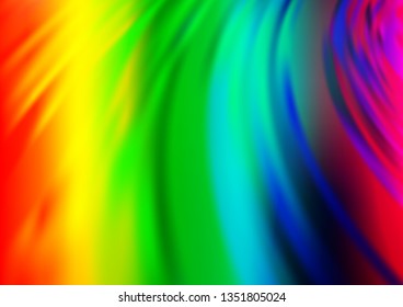 Light Multicolor, Rainbow vector abstract blurred template. A completely new color illustration in a bokeh style. The template can be used for your brand book.