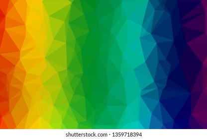 Light Multicolor, Rainbow vector abstract polygonal layout. A completely new color illustration in a vague style. Template for a cell phone background.