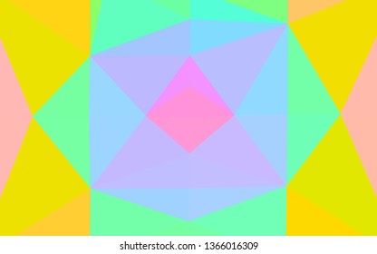 Light Multicolor, Rainbow vector abstract polygonal cover. A sample with polygonal shapes. Elegant pattern for a brand book.