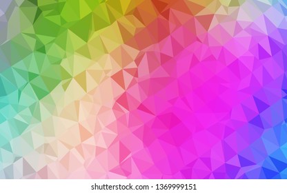Light Multicolor, Rainbow vector abstract polygonal layout. Glitter abstract illustration with an elegant design. Brand new style for your business design.