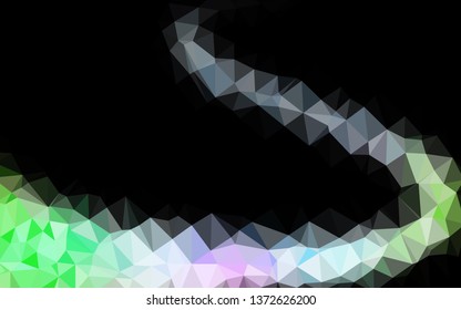 Light Multicolor, Rainbow vector abstract polygonal cover. Colorful illustration in Origami style with gradient.  Triangular pattern for your business design.